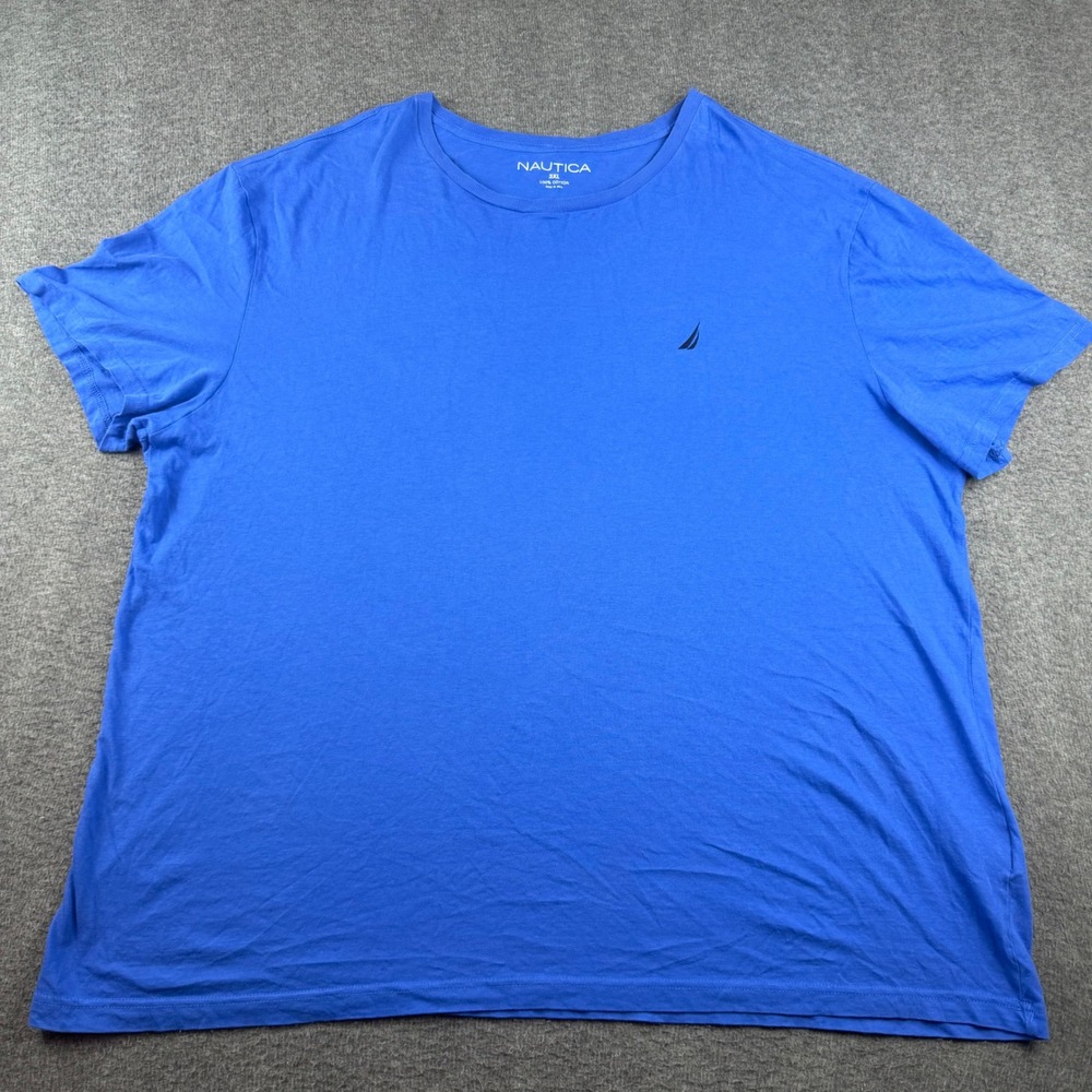 Nautica T-Shirt Men's 3XL Blue Short Sleeve Cotton Crewneck Logo Tee
